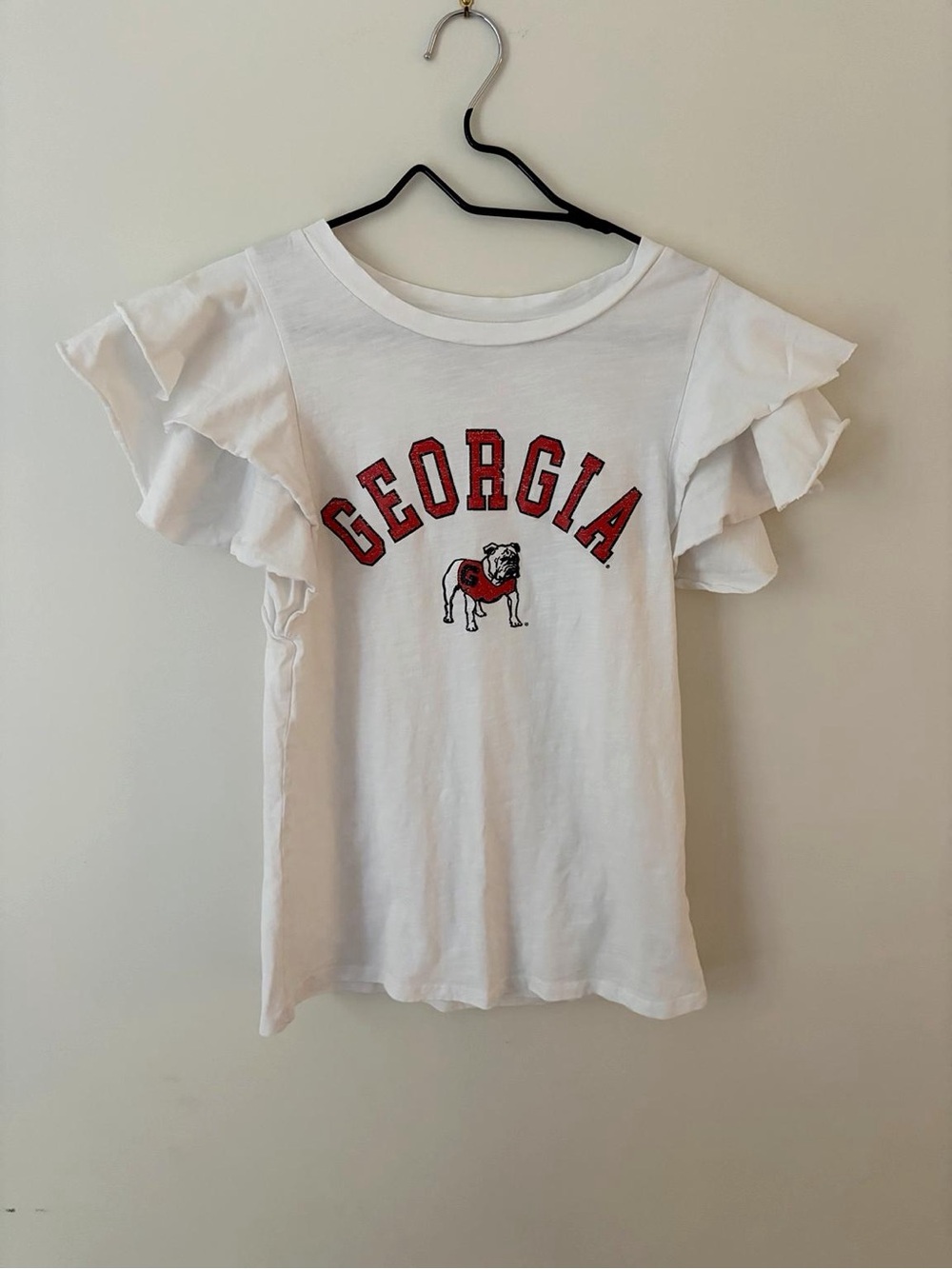 Georgia Bulldogs Women’s Flutter Sleeve Tee – Gameday Couture (Size S)